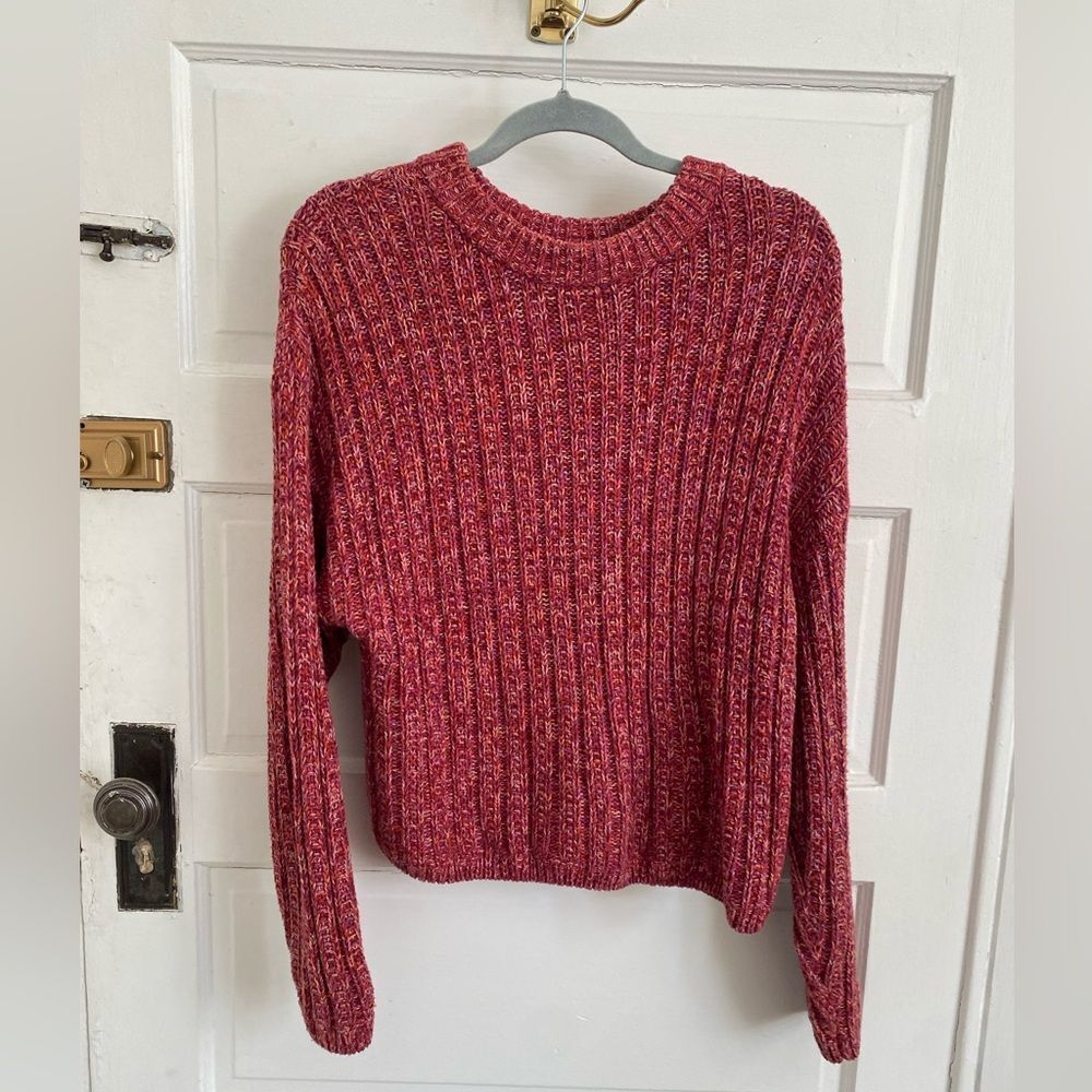 Universal Thread Maroon Ribbed Knit Sweater Size Medium